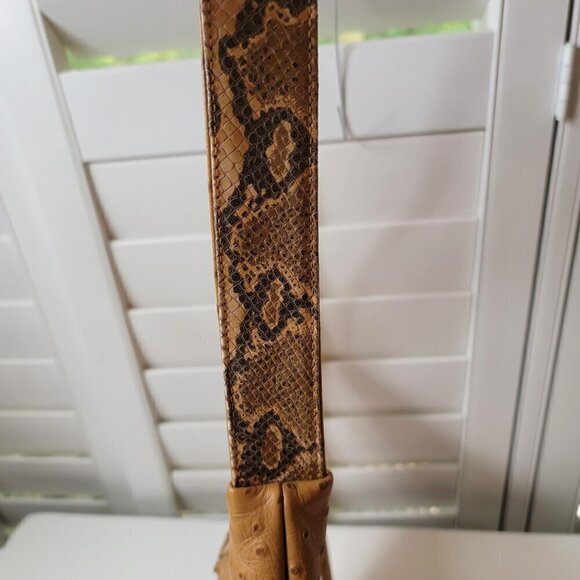 Superb Vintage Ostrich and Snakeskin Shoulder Bag - Picture 6 of 12